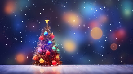 Christmas decorated background with snowflakes