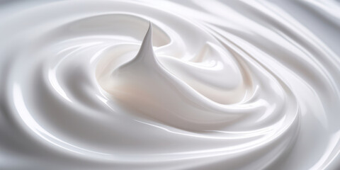 Whipped Cream Delight on Milky White Background: Creamy Bliss for Food Lovers