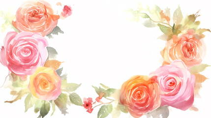 Empty floral frame with copy space for greeting card or invitation design