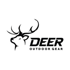 Deer Hunting Logo Template Vector. Deer Logo Illustration Vector 