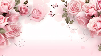 Empty floral frame with copy space for greeting card or invitation design