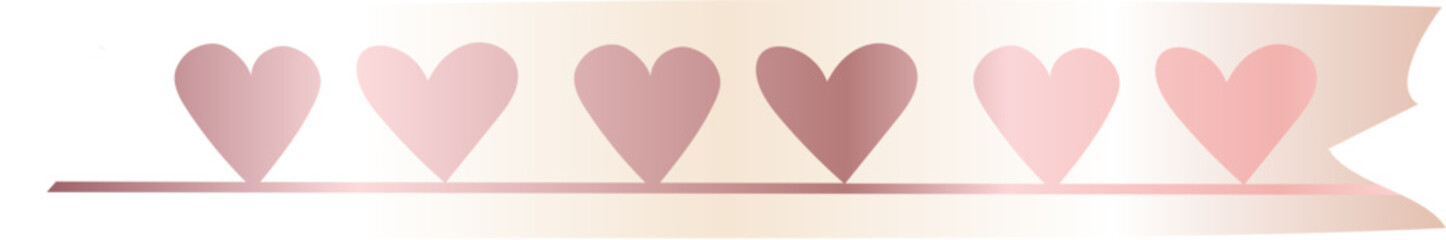 Heart washi tape on transparent background.