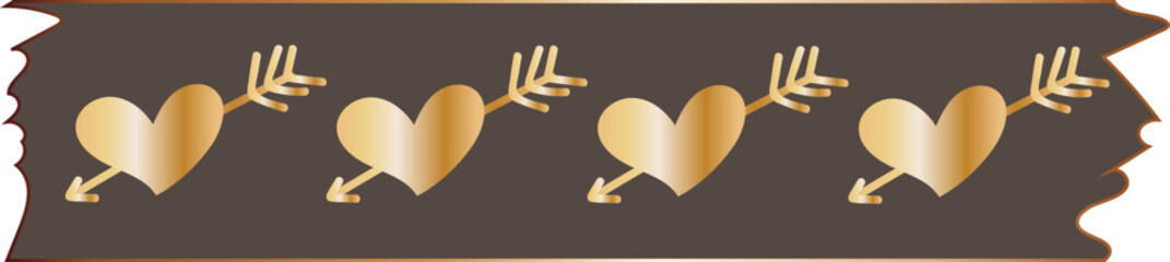 Obraz premium Heart washi tape on transparent background. 