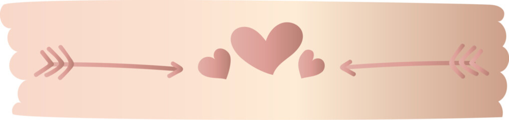 Heart washi tape on transparent background.
