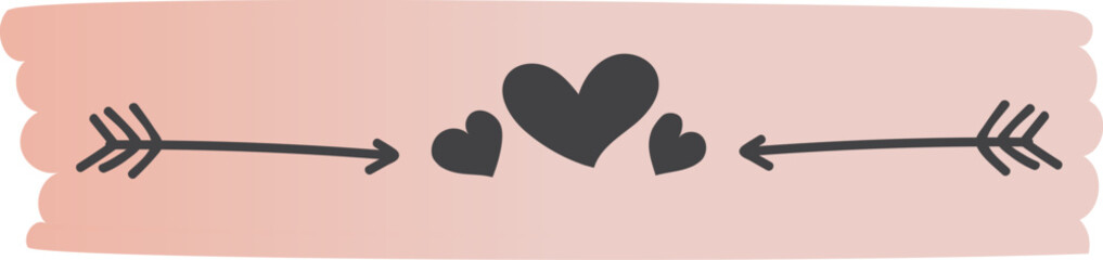 Obraz premium Heart washi tape on transparent background. 