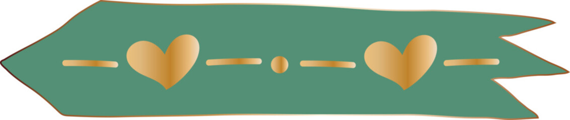 Heart washi tape on transparent background.
