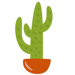 Cactus in Pot Vector Illustration 