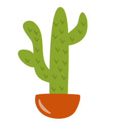 Cactus in Pot Vector Illustration 