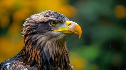Obraz premium Wild Gaze: Close-Up of an Eagle with Sharply Focused Eyes