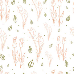 Seamless pattern with leaf background.
