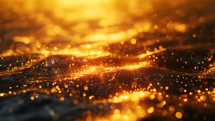 Fototapeta premium Golden Hour: Ethereal Mix of Gold and Black