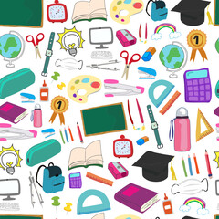 School seamless pattern background.