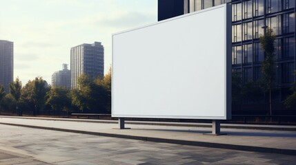 empty white big street billboard, inviting your design to become a focal point in the urban landscape