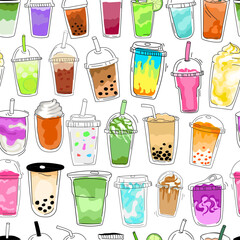 Drink seamless pattern background.