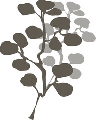 Leaves illustration on transparent background.
