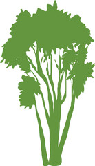 Obraz premium Trees silhouette green illustration on transparent background.