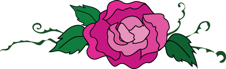 Flower decorative element illustration on transparent background.
