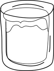 Hand drawn coffee cup illustration on transparent background.
