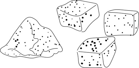 Hand drawn bread illustration on transparent background.
