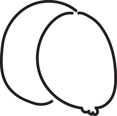 Hand drawn fruit illustration on transparent background.
