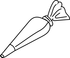 Hand drawn bakery equipment illustration on transparent background.
