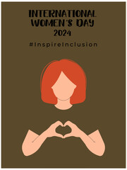 International Women s Day concept holiday. 8 march. Campaign 2024 inspireinclusion. Template for banner, card, poster, background. Flat vector illustration