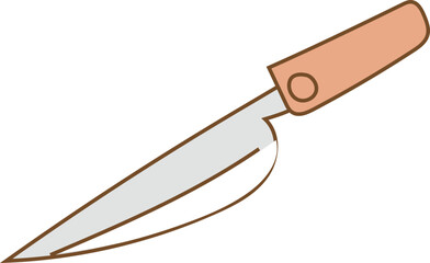 Hand drawn knife illustration on transparent background.

