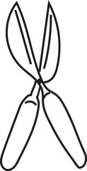 Hand drawn hedge clipper illustration on transparent background.
