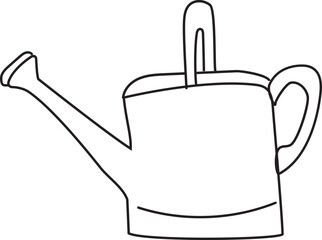 Hand drawn watering can illustration on transparent background.
