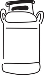 Hand drawn milk bucket illustration on transparent background.
