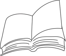 Hand drawn book illustration on transparent background.

