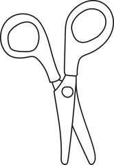 Hand drawn scissors illustration on transparent background.