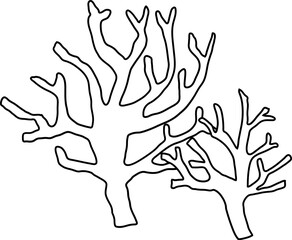 Fototapeta premium Hand drawn coral illustration on transparent background. 
