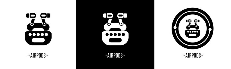 Airpods icon. Airpods of icon. Stock vector.