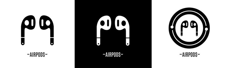 Airpods icon. Airpods of icon. Stock vector. - obrazy, fototapety, plakaty