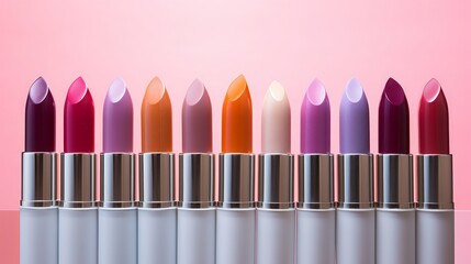 Colorful Lipsticks in Vibrant Background