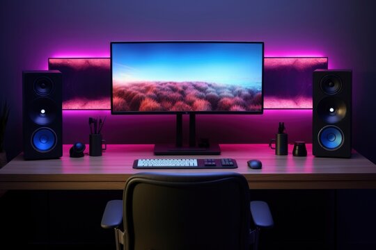 Three Monitor Desk Setup