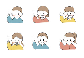 ひらめく男女のイラストセット