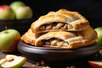 Indulge in delight. Tempting pastry filled with succulent apples. Celebrate National Apple Turnover Day with this delicious, mouth-watering treat. A feast for the senses.