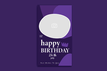 birthday social media story banner design template