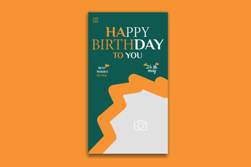 birthday social media story banner design template