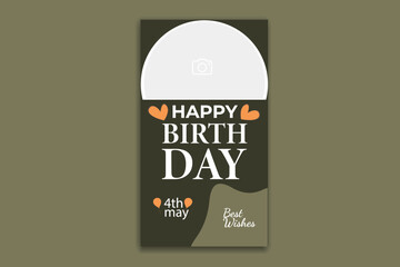 birthday social media story banner design template