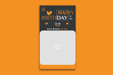 birthday social media story banner design template