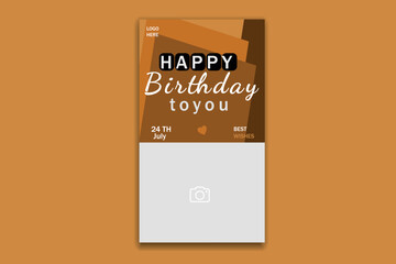 birthday social media story banner design template