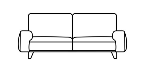 Sofa line Icons. Furniture design. Collection of sofa illustration. Modern furniture set isolated on white background.