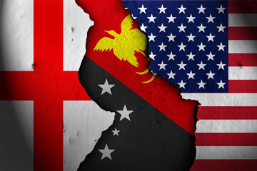 papua new guinea Between england and america.