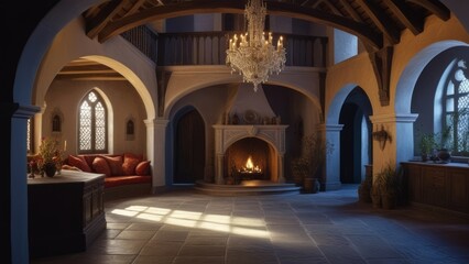 Fototapeta na wymiar interior of a fantasy house in an epic fantasy world