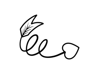 Valentine Day Arrow Line Art Illustration
