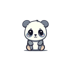 Fototapeta premium A cartoon panda on a transparent background, cutest sticker illustration, kawaii, highly detailed character design, pastel color, die cut sticker, sticker concept design. 