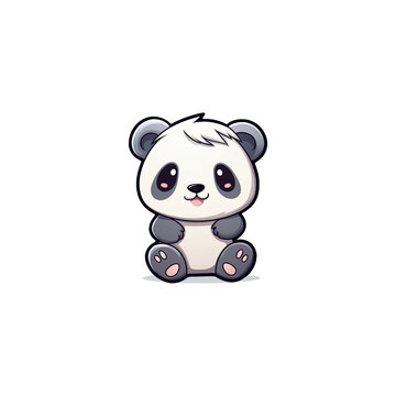 A cartoon panda on a transparent background, cutest sticker illustration, kawaii, highly detailed character design, pastel color, die cut sticker, sticker concept design.	